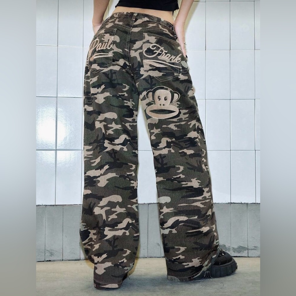 Paul Frank Green and Brown Camouflage Pants